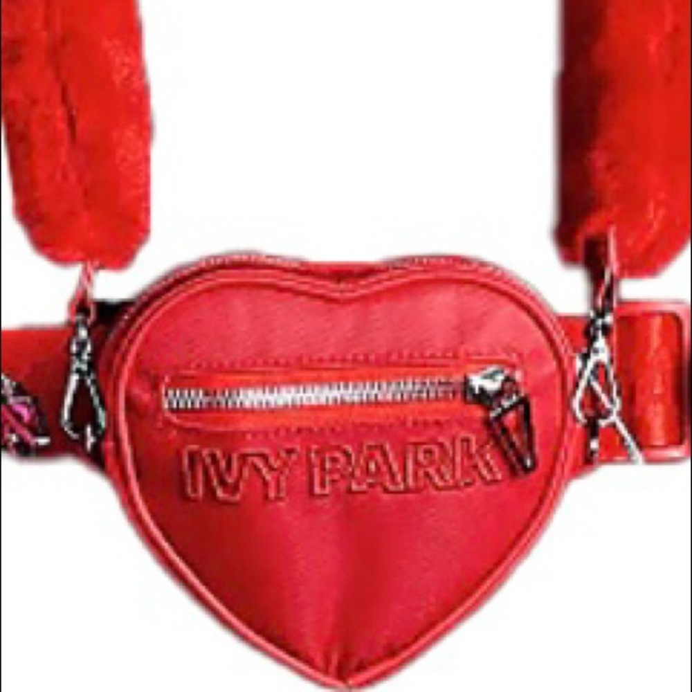 Ivy Park Heart Bag with Fur Strap